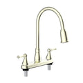 UTOPIA KITCHEN FAUCET 8IN PULL DOWN SPOUT BRUSH NICKEL W/TEA POT HANDLES