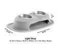 WeatherTech Pet Feeding System Double High 16oz 4in. Stainless Bowl - Light Grey