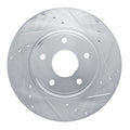 R1 12-20 Chrysler Town & Country Rear Right Drilled & Slotted Silver Brake Rotor