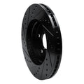 R1 02-15 Lexus ES300 Front Right Drilled & Slotted Black Brake Rotor