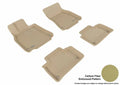 3D MAXpider 2007-2012 Lexus LS460 Kagu 1st & 2nd Row Floormats - Tan
