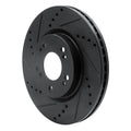 R1 04-12 Mitsubishi Galant Front Left Drilled & Slotted Black Brake Rotor