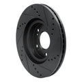 R1 04-12 Mitsubishi Galant Front Left Drilled & Slotted Black Brake Rotor