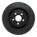 R1 15-21 Ford Edge Front Left Drilled & Slotted Black Brake Rotor