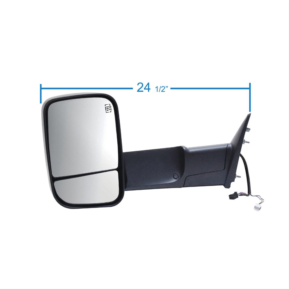 0912 DODGE RAM 1500/1012 2500/3500 LH HTD PWR FLDWY OE MIRROR BLK W/TOWING PKG