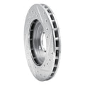 R1 Concepts Brake Rotor Drilled and Slotted Silver Fits Chrysler Grand