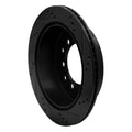 R1 2010-2024 Lexus GX460 Rear Left Drilled & Slotted Black Brake Rotor