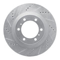 R1 10-24 Lexus GX460 Front Left Drilled & Slotted Silver Brake Rotor