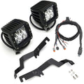 ~(4 lbs. 16X8X8)~ 2015-2017 FORD F150: Hood Hinges LED Light Bar Mounts - By A Pillar - for mounting Two 3 IN Zroadz Cube Pod Work Lights or Similar Style Light - Bolts On to Hood Hinges - Easy Install