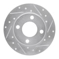 R1 84-95 Audi 90 Quattro Rear Right Drilled & Slotted Silver Brake Rotor