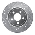 R1 05-23 Chrysler 300 Rear Left Drilled & Slotted Silver Brake Rotor