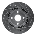 R1 99-03 Mazda Protege Front Left Drilled & Slotted Silver Brake Rotor