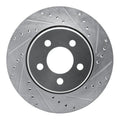 R1 07-12 Dodge Nitro Front Right Drilled & Slotted Silver Brake Rotor