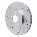 R1 89-95 Chrysler LeBaron Front Left Drilled & Slotted Silver Brake Rotor