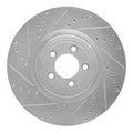 R1 06-21 Jaguar XKR Front Left Drilled & Slotted Silver Brake Rotor