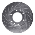 DFC 06-14 Hyundai Entourage Front Right Drilled & Slotted Silver Brake Rotor