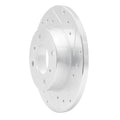 DFC 92-96 Dodge Colt Front Right Drilled & Slotted Silver Brake Rotor
