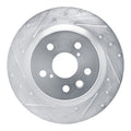 R1 2021-2025 Lexus IS300 Rear Left Drilled & Slotted Silver Brake Rotor