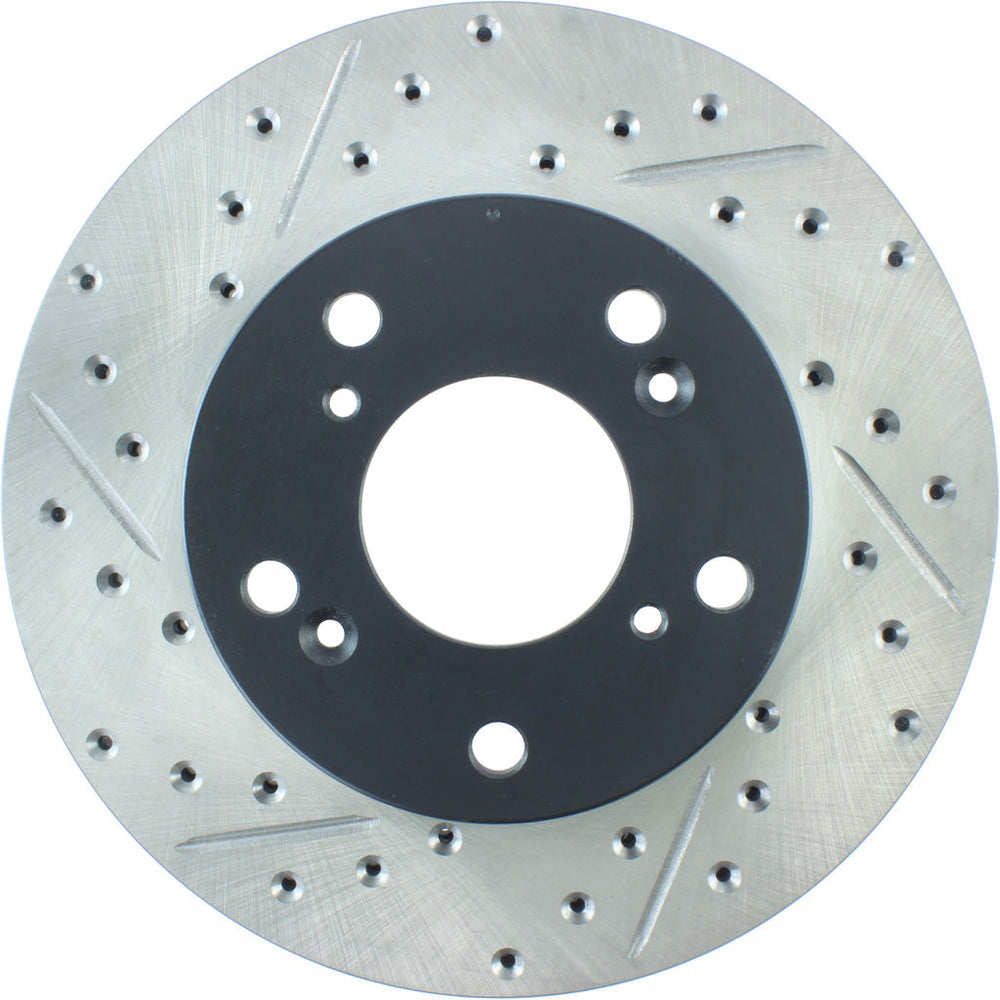 R1 71-97 Dodge B3500 / B2500 Front Right Drilled & Slotted Black Brake Rotor