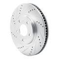 DFC 97-05 Buick Park Avenue Front Left Drilled & Slotted Silver Brake Rotor