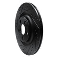 R1 14-21 Jaguar F-Type Rear Left Drilled & Slotted Black Brake Rotor
