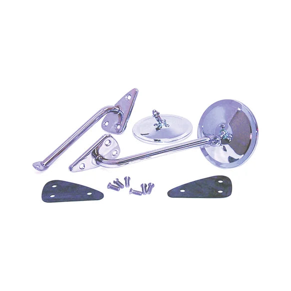 67-69 CHVY MIRROR SET-SS-ROUND/RIBB