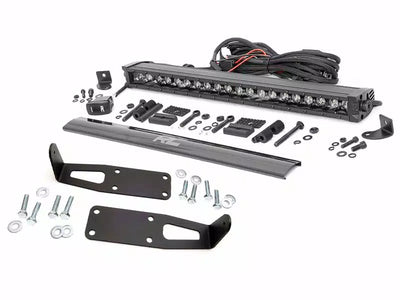 1x 70568 1x 70720BLDRL LED Light Bumper Mnt 20 Black Single Row White DRL Ram 2500 (10-18)