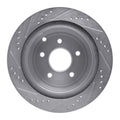 R1 03-21 Infiniti FX35 Rear Right Slotted Black Brake Rotor