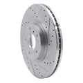 R1 09-23 Nissan 370Z Front Right Drilled & Slotted Silver Brake Rotor