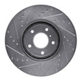 R1 09-23 Nissan 370Z Front Right Drilled & Slotted Silver Brake Rotor