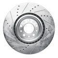 R1 2017-2025 Alfa Romeo Giulia Front Right Drilled & Slotted Silver Brake Rotor