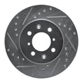 R1 84-85 Dodge Caravan Front Left Drilled & Slotted Silver Brake Rotor