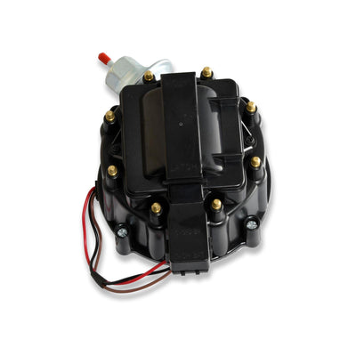 DISTR STOCK LOOK HEI CHEVY SB/BB BLK CAP