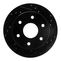 R1 1988-1991 Chevrolet K1500 Front Right Drilled & Slotted Black Brake Rotor
