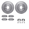 DFC 05-25 Infiniti EX37 Rear Drilled & Slotted Silver Rotors with 5000 Advanced Pads w/Hardware