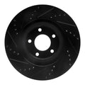 R1 07-15 Ford Edge Front Right Drilled & Slotted Black Brake Rotor