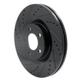 R1 07-15 Ford Edge Front Left Drilled & Slotted Black Brake Rotor