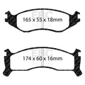 EBC 91-94 Chrysler Town & Country 3.3 (14in Wheels) Greenstuff Front Brake Pads
