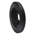 R1 05-23 Chrysler 300 Front Left Drilled & Slotted Black Brake Rotor