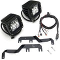 ~(4 lbs. 27X10X6)~ 2017-2017 FORD F250/F350: Hood Hinges LED Light Bar Mounts - By A Pillar - for mounting Two 3 IN Zroadz Cube Pod Work Lights or Similar Style Light - Bolts On to Hood Hinges - Easy Install