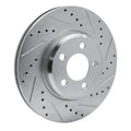 R1 2005-2023 Chrysler 300 Front Right Drilled & Slotted Silver Brake Rotor