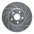 R1 08-19 Pontiac Vibe Front Right Drilled & Slotted Silver Brake Rotor