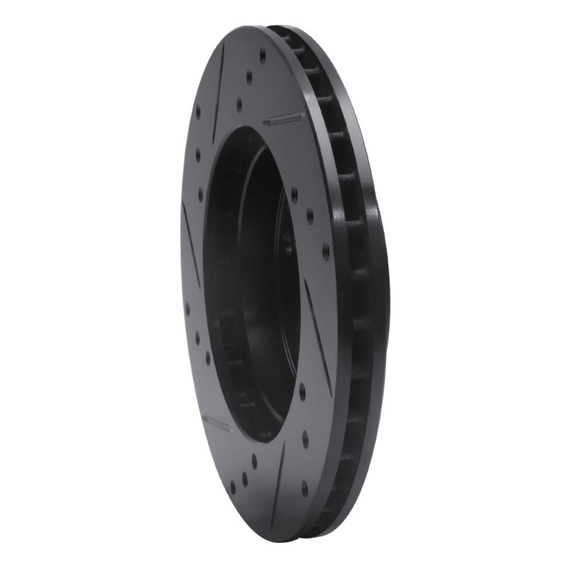 R1 98-02 Acura CL Front Right Drilled & Slotted Black Brake Rotor