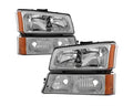 Xtune Chevy Silverado 2500HD 03-06 Crystal Headlights w/ Bumper Lights Chrome HD-JH-CSIL03-AM-C-SET