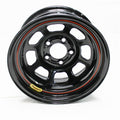 15x7 5x4.5 3.75in BS Black Rolled Wheel