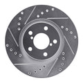 R1 90-16 Saab 9-2X Front Left Drilled & Slotted Silver Brake Rotor