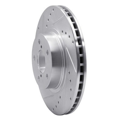 R1 90-16 Saab 9-2X Front Left Drilled & Slotted Silver Brake Rotor