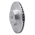 R1 90-16 Saab 9-2X Front Left Drilled & Slotted Silver Brake Rotor