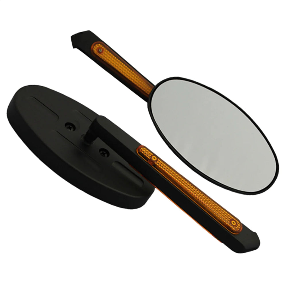 MOTORCYCLE OVAL LED LIGHTED MIRROR KITBLACK