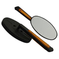 MOTORCYCLE OVAL LED LIGHTED MIRROR KITBLACK